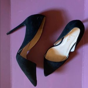 Stormi Black Suede D'Orsay Pumps